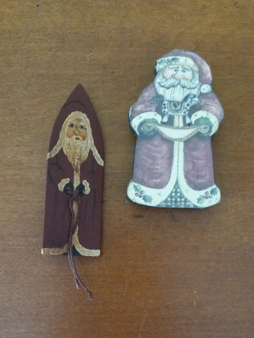 Handcrafted Brown Santa Holiday Accent Pin - Unbranded